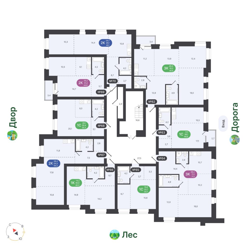 1-комнатная квартира, 35,4 м²