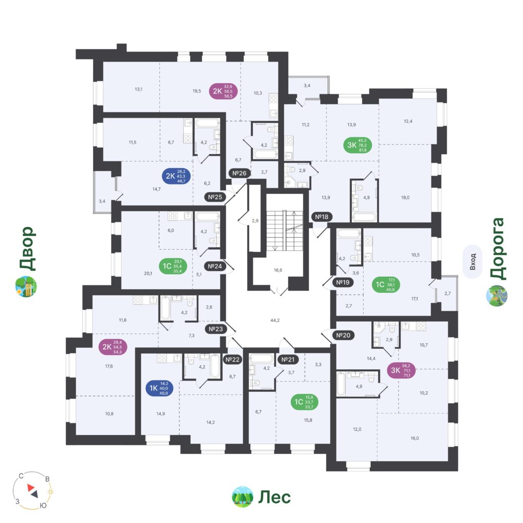 1-комнатная квартира, 35,4 м²
